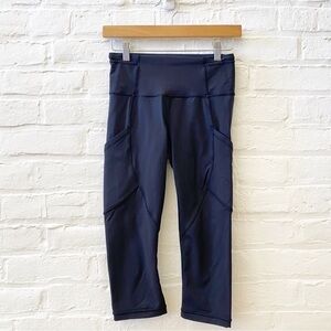 Lululemon || Outrun Crop Pockets Mesh Pockets Solid Black 4